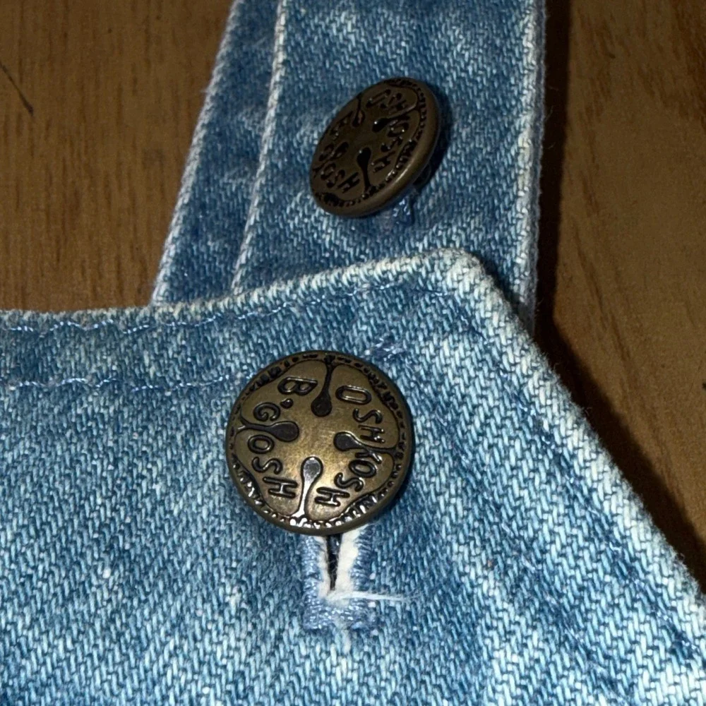 Vintage‎ Baby Bgosh OshKosh Denim Overalls 18M Light Wash Made in USA Vestbak